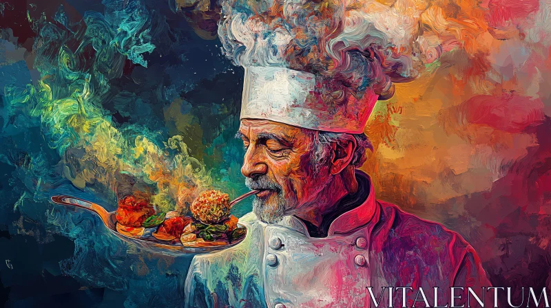 Colorful Chef Abstract Art AI Image