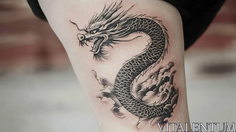 Detailed Mythical Dragon Tattoo AI Image