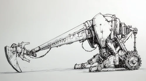 Detailed Robot Machine Drawing