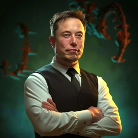 Elon Musk Elegant Business Portrait