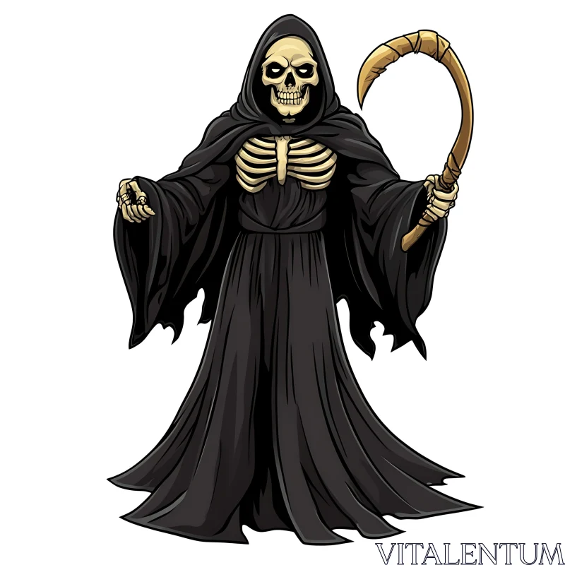 AI ART Stylized Grim Reaper Cartoon Image