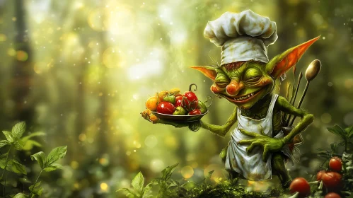 Forest Goblin Chef Serving Vegetables