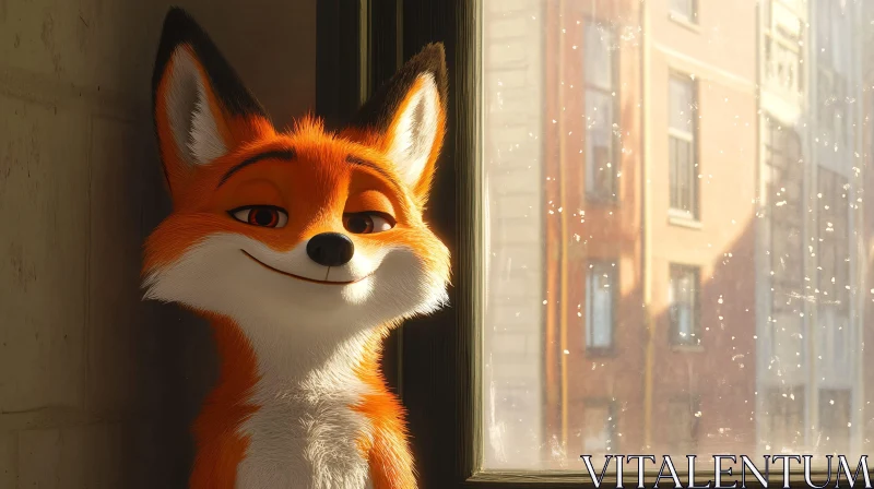 AI ART Animated Fox Portrait with Sly Grin