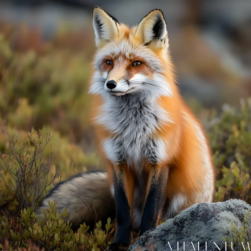 Red Fox in Natural Habitat AI Image