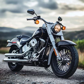 Motorcycle on a Country Road