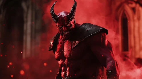 Crimson Demon in Smoky Abyss