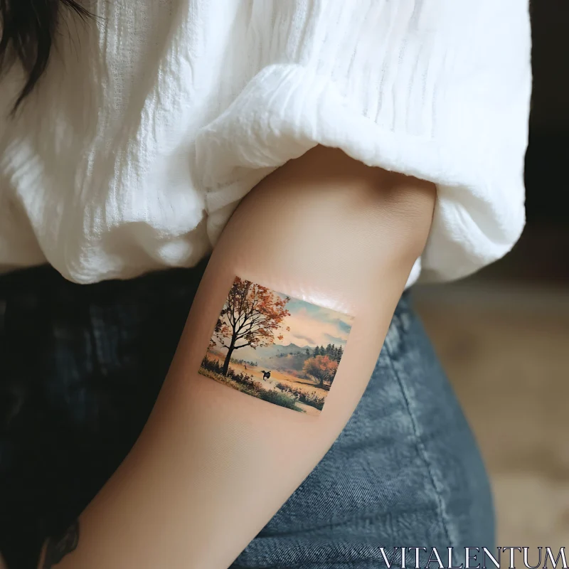 Serene Nature Scene Tattoo AI Image