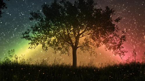 Celestial Tree: A Nighttime Fantasy