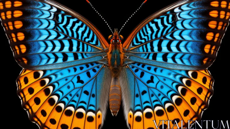 Exquisite Blue and Orange Butterfly - Nature Inspired Art AI Image