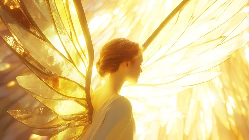 Radiant Angel with Translucent Wings