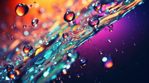Psychedelic Water Droplets - An Abstract Radiant Color Display
