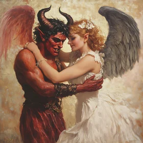 Forbidden Love: Angel and Demon Art