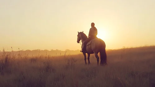 Equestrian Silhouette at Golden Hour