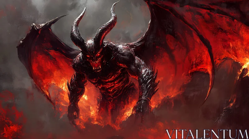 AI ART Demon in Flames: A Dark Fantasy Portrait