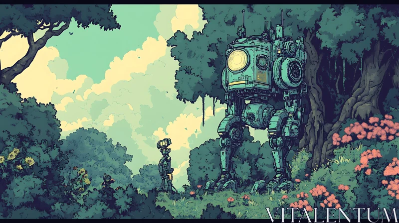 AI ART Mechanical Guardians of the Forest