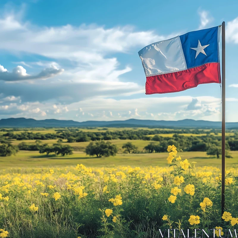 Flag and Flowers: A Chilean Vista AI Image