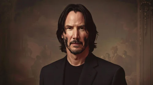 Intense Portrait of Keanu Reeves