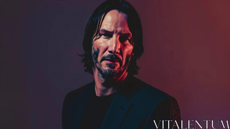 Keanu Reeves Captured in a Dramatic Portrait AI Image