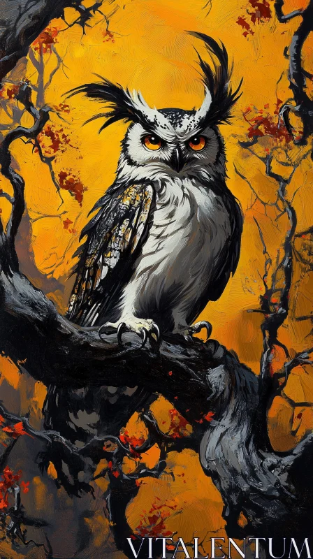 AI ART Owl in Autumn