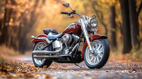 Vintage Motorcycle on a Road