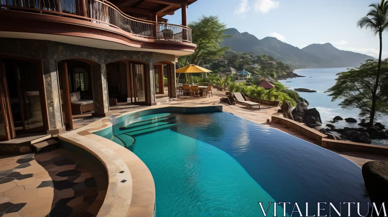 Captivating Villa by the Ocean: A Documentary Travel Photography Masterpiece AI Image