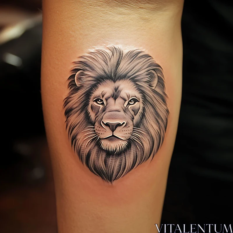 Majestic Lion Tattoo Art AI Image