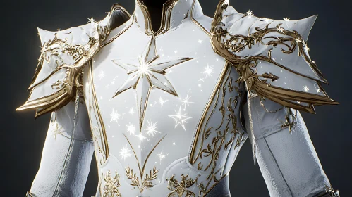 Detailed Fantasy Armor with Gold Trim