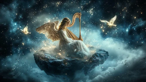 Angel's Harp in Starlit Sky