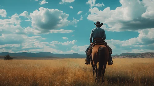 Lone Rider in Open Country