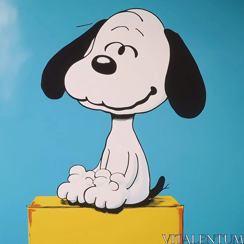 AI ART Snoopy on a Box Illustration