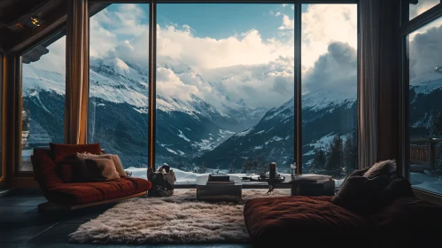 Cozy Room with Mountain Scenery