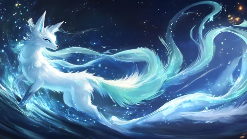 Celestial Fox Amidst the Stars