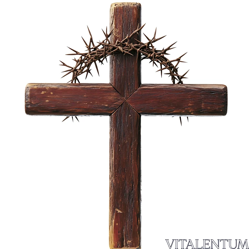 Religious Symbol: Cross and Thorns AI Image