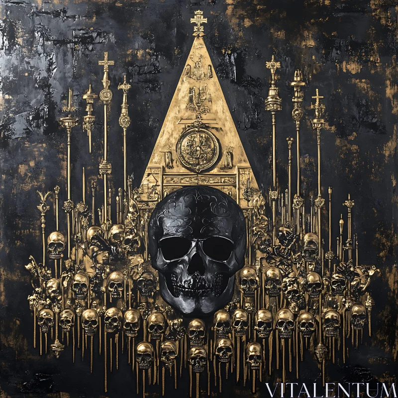 AI ART Dark Religious Skull Composition