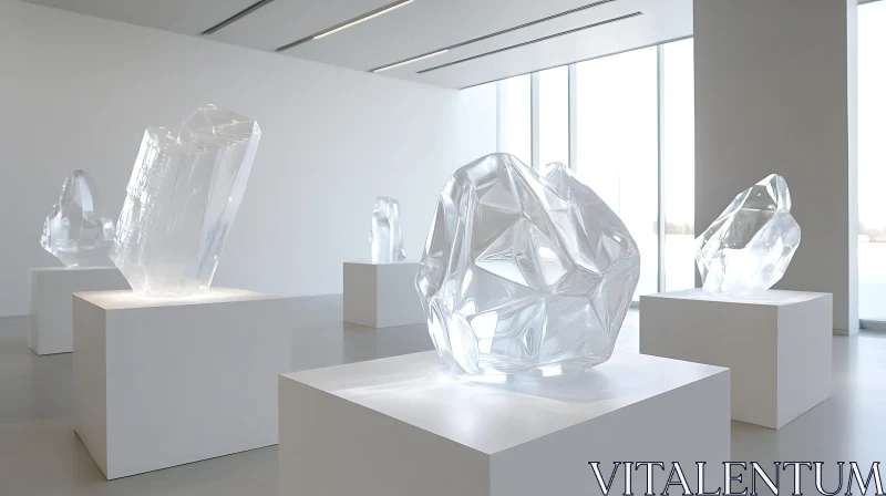 Modern Glass Art Exhibition AI Image