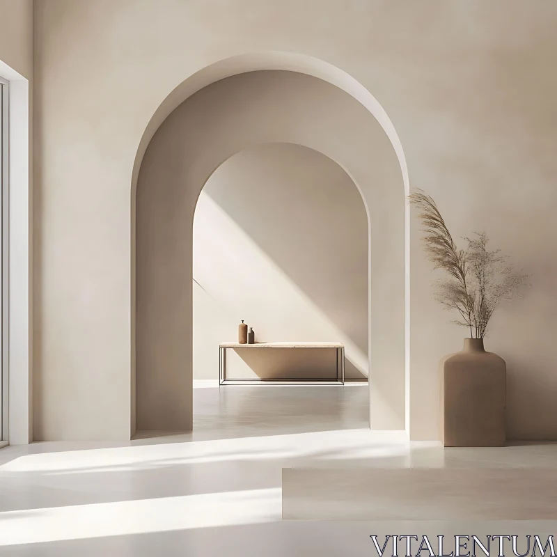 AI ART Modern Interior Design with Archways