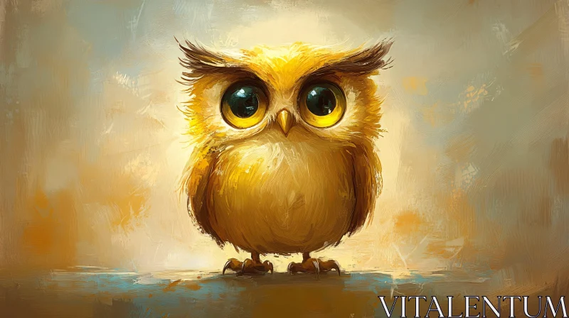 AI ART Adorable Owl with Big Eyes