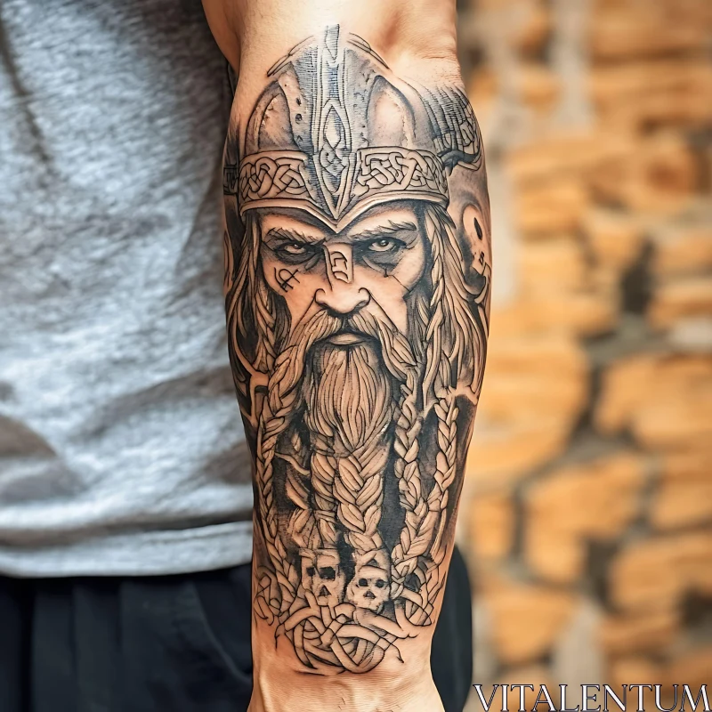 AI ART Intricate Viking Tattoo on Arm