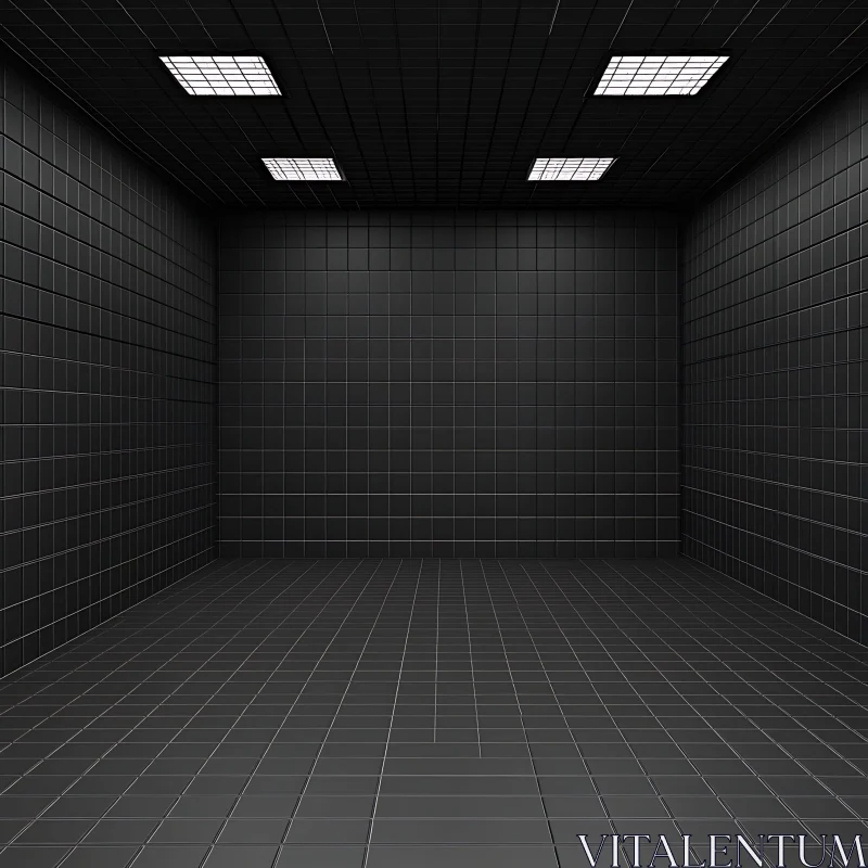 Abstract Tiled Room AI Image