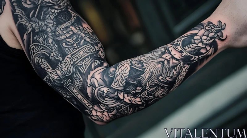 Intricate Nordic Tattoo Art AI Image