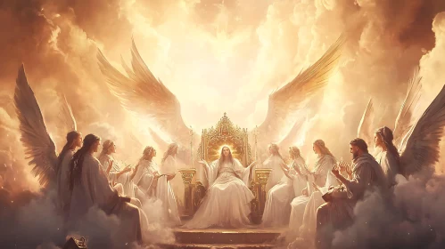 Ethereal Gathering of Angels on Thrones