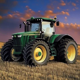 Agricultural Tractor on Farmland