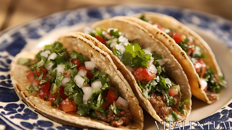 Tasty Mexican Tacos with Fresh Cilantro and Tomatoes AI Image