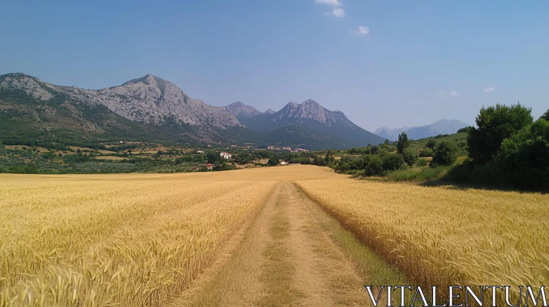 AI ART Scenic Wheat Field Landscape