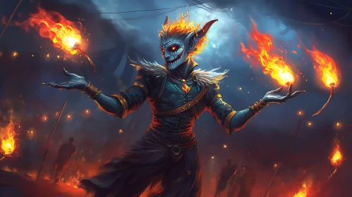 Infernal Juggler with Flaming Torches