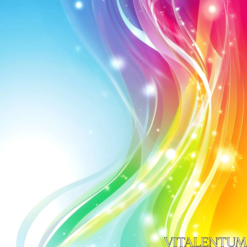 Rainbow Gradient Lines Abstract Design AI Image