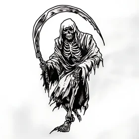 Seated Grim Reaper with Scythe