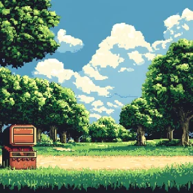 Green Trees Landscape Pixel Art