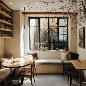 Sunlit Interior with Tables