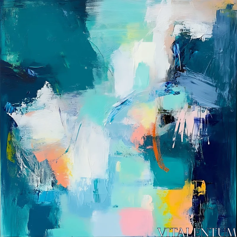 Modern Abstract Canvas with Brushstrokes AI Image